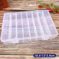 10/15/24 Grids Compartment Transparent Container Box Jewelry Packing Plastic Box MJD. 