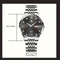 RUIGE Men's Quartz Watch With Steel Strap, Fashionable Waterproof Night Light Casual Multi-Functional Wristwatch.