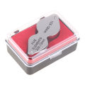 Pocket Jewelry Magnifier 10X 20X Magnifying Glass Lens Double Lens Folding Loupe. 