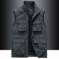 Large Size Men's Vest Fishing Hunting Summer Vests Sleeveless Tactical Military Work Coats Outdoor Multi Pocket Windproof Jacket BunnyGarden. 