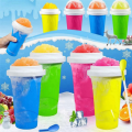 DIY Magic Slushy Maker Squeeze Cup, Portable Smoothie Squeeze Cup for Juices, Milk and Ice Cream Make Easy Install Easy to Use Pink.