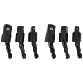 6PC Wobble Socket Adapters Universal Joint Swivel Socket Set, 1/4 Inch Hex to 1/4 3/8 1/2 Square Socket Drives. 