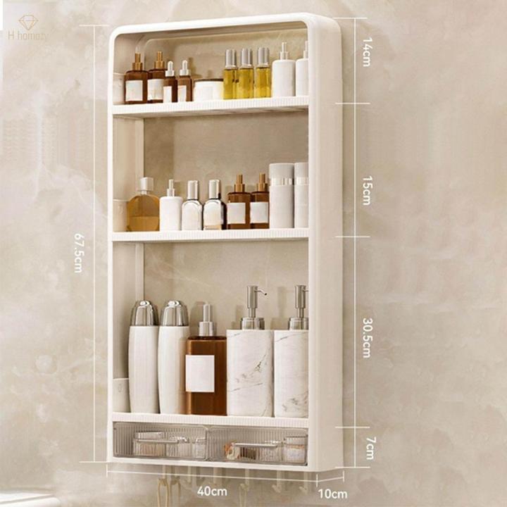 Hanging Bathroom Shelf Wall Mounted 3 Tier Bathroom Storage Rack Shower Rack 40x10x70.5cm
