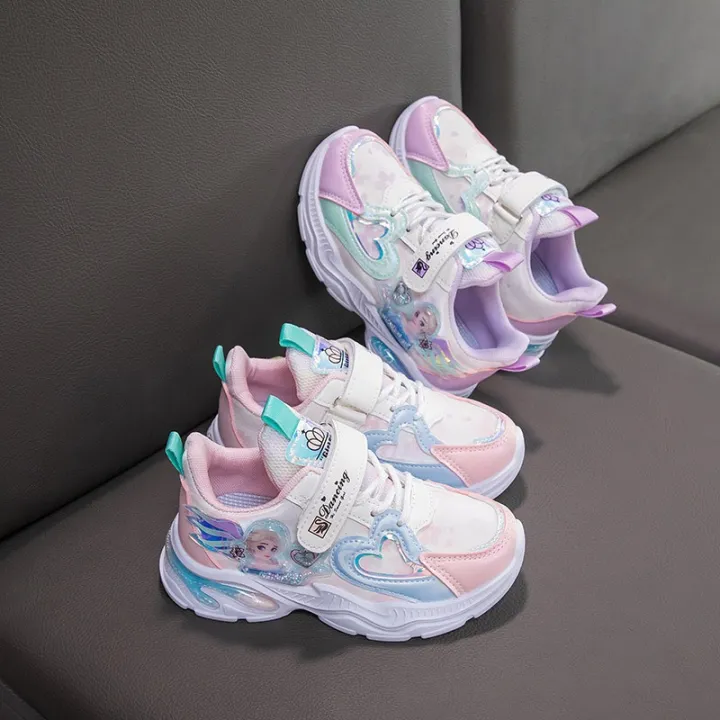 Girls'%20sneakers%202023%20spring%20and%20autumn%20new%20mesh%20breathable%20and%20versatile%20solid%20sole%20dad%20shoes%20for%20medium%20and%20large%20children%20-%20Image%203