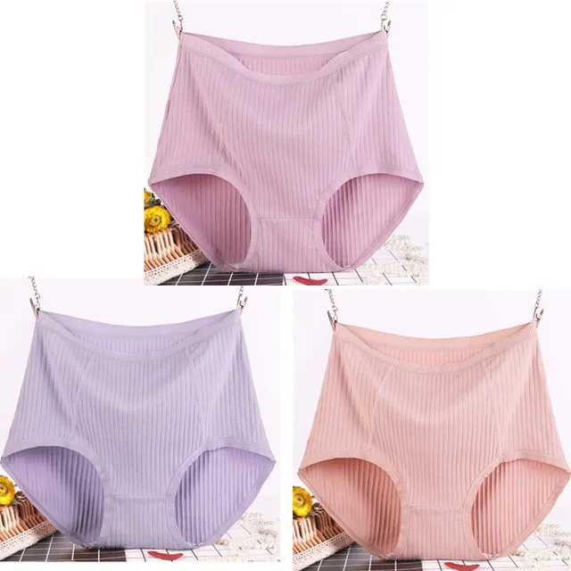 3Pcs/set%20Big%20Size%20XL~6XL%20High%20Waist%20Cotton%20Briefs%20Women's%20Lingerie%20Solid%20Panties%20Striped%20Underpants%20Breathable%20Underwear%204622%20-%20Image%202