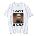I Can Breathe George Floyd White Geek Letter Printed T-shirt Women's Casual Loose T-shirt Large Unisex Top 77899.