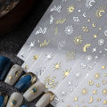 5pcs 3D Ranbom Mix Shape Silver Nail Nail Art Decoration Stickers Luxury Kawaii Star Series Sliders Decals Nail Accessories DIY.