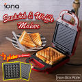 Iona GLSM-988 2-in-1 Sandwich & Waffle Maker. 