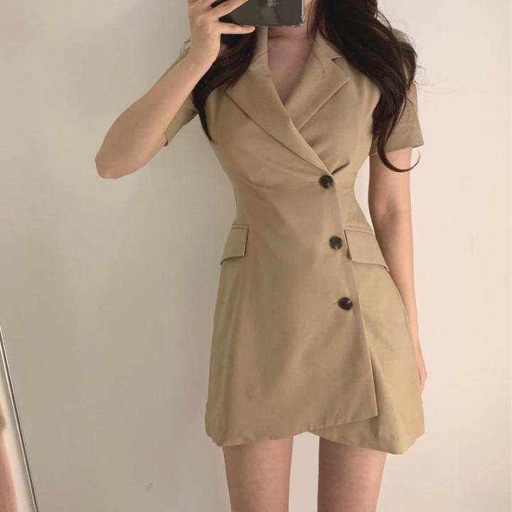 Women's%20Korean-Style%20Elegant%20Suit%20Collar%20Slim-Fit%20Sheath%20Dress%20-%20Image%203