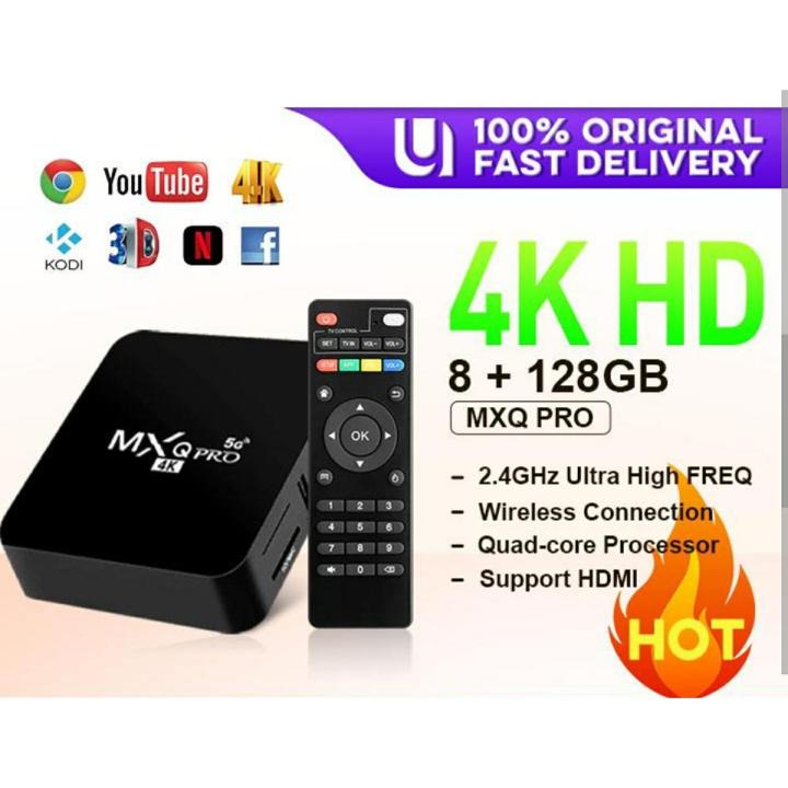 MXQ Pro 8K 5G Android Smart TV Box Model: 8GB/128GB, Free Dish