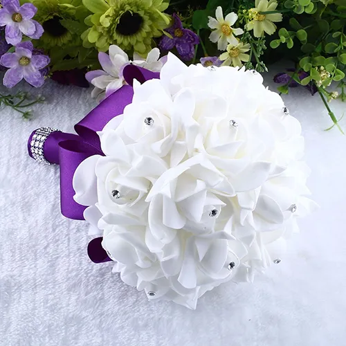 1%20Bouquet%20Bride%20Wedding%20Party%20Bridesmaid%20Rhinestone%20Decor%20Foam%20Artificial%20Flower%20-%20Image%205