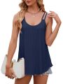 Women's Sleeveless Shirts Eyelet Loose Fit Tank Tops Casual T Shirts Summer Ladies Crew Neck Tunic T Tops.