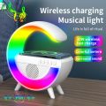 Misuli G500 Bluetooth Speaker Ambient Light Wireless Charger Bedside Music Wake Light Multiple Lighting Modes. 