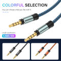 3.5mm Aux Cable 4 Pole TRRS 4-Conductor Auxiliary Male to Male Stereo Jack HiFi Support Microphone Function Audio Cable 1.5m 3m. 