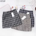 2022 New Tweed Skirt Spring Autumn Clothing for women Korean Elegant Plaid Cute Bottoms for Ladies A Line Short Mini Skirts. 