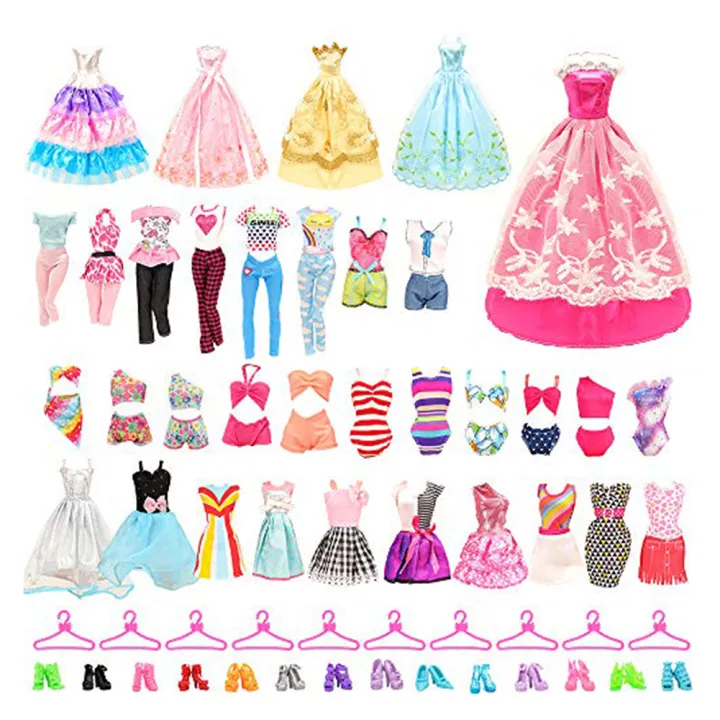 Doll%20Accessories%20for%20Barbie%20Doll%20Clothes%20Mixed%20Mini%20Dress%20Up%20Set%20Fashion%20Clothes%20High%20Heels%20Shoes%20Doll%20Part%20Children%20Toy%20Gifts%20-%20Image%205