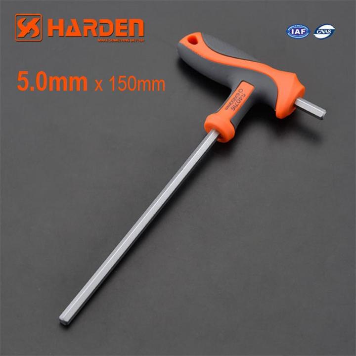 Harden 5.0mm T Handle Allen Hex Key (5.0x150mm) Chrome Vanadium Steel spanner set Inner Hexagon Wrench Hand Tool Spanner 540715