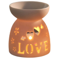 LKPCIGCXM 2X Ceramic Diffuser Candle Burner Ceramic Burning Essential Oils Diffusers Aromatic Lamp -Love. 