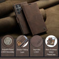 lthmy for Samsung Galaxy S24 Ultra Retro PU Leather Wallet Case Card Slots Magnetic Closure Flip Stand Case Cover. 
