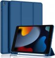 Premium Smart Flexible Trifold Flip Stand Case Cover with apple Pencil Holder for Apple iPad 10.2 inch 9th Gen 2021 Cover 8th Gen 2020 7th Gen 2019 Generation Case (Blue).