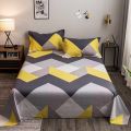 Yeahs Teui WOSTAR Geometry printed flat bed sheet set couple 2 people super cozy luxury double bed bedsheet single double queen king size.