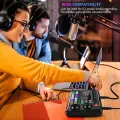 F998 Live Sound Card Audio Mixer Podcast, Voice Changer for Sound Effects Board for Microphone Karaoke. 