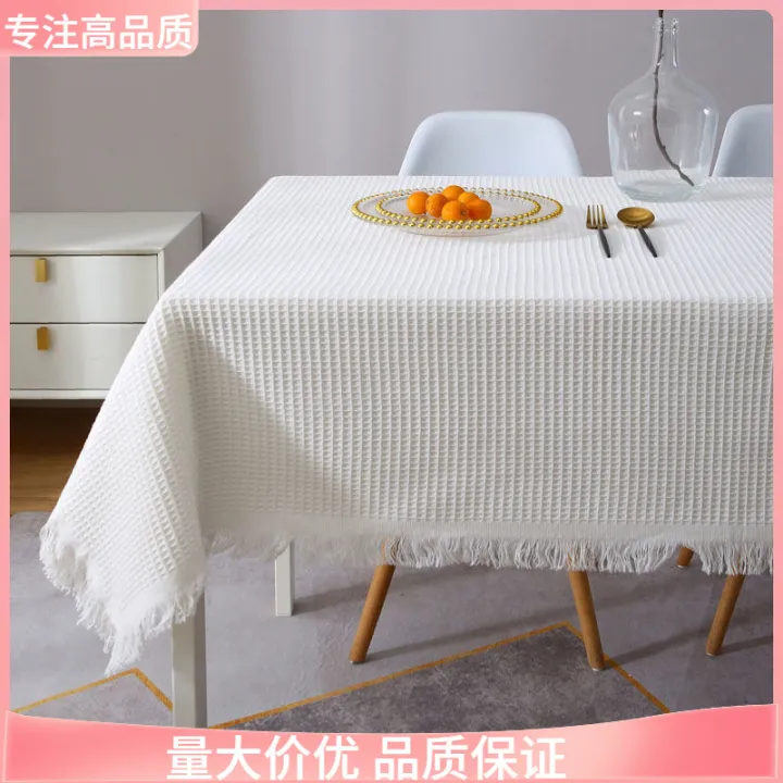 Night Market Stall Tablecloth Style Cotton Linen French Style Small round Table Light Luxury Day Photo White Japanese Style Coffee Table Cloth Dormitory。