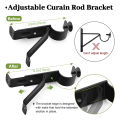 Curtain Rod Bracket, Adjustable Heavy Duty Curtain Rod Holders, Black Curtain Rods Hooks Hangers for Wall Drapery Rod. 