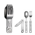 ROXON 3 IN 1 Camping Cutlery Set Knife Fork Spoon Stainless Steel Portable and Detachable.
