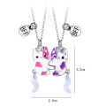 【Trending in Fashion】 2Pcs/set Cartoon Cat Shape Pendant Chain Friends Necklace BFF Friendship Children's Jewelry Gift For Girls Qoddess.