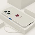 Realme Note 50 2024 note50 Luxury Cute Love Heart Casing Matte Liquid Silicon Back TPU Soft Case Cover. 