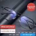 2023 Anti-Blue Light Glasses, Stylish Retro Black Frame Men's Prescription Glasses, Clear Lens 0~-400°. 