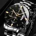 GENEVA Brand Men Quartz Watch Men's Waterproof Steel Band Calendar Business Wacthes for Men Gift Relo. 