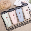 450Ml Popular Portable Hand Cup / Healthy Wheat Straw Cup with Straws / Student,Home,Office,Travel Coffee Drinking Bottle 1Pcs.