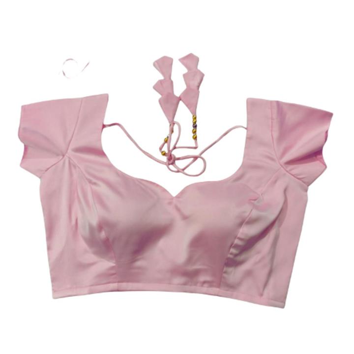 Pink Color Semi Backless Blouse For Women