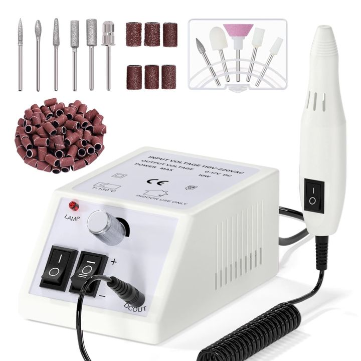 LINMANDA 35000RPM Electric Nail Drill Machine Manicure Nail Files Drill Bits Gel Polish Remover Tools With Nail Drill Bits Set Vnce Lncei
