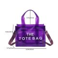 Women Travel Tote Bag Letter Transparent Top-Handle Bags PVC Casual Jelly Bag Clear Summer Candy Color Holiday Beach Tote Bags. 