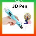 3D Printer Pen, 3D Pen Printing Automatic 3D Pen with 3 roll Color PLA Refill Filament, 5V Mini 3D Printer Machine for kids, best birthday gift for kids. 