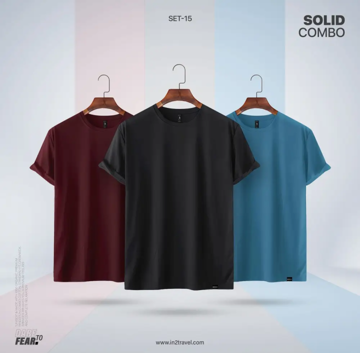 Solid%20color%20Combo%20Cotton%20t%20shirt%20For%20man%20-%20Half%20sleeve%20Men's%20T%20shirt%20-%20Image%202
