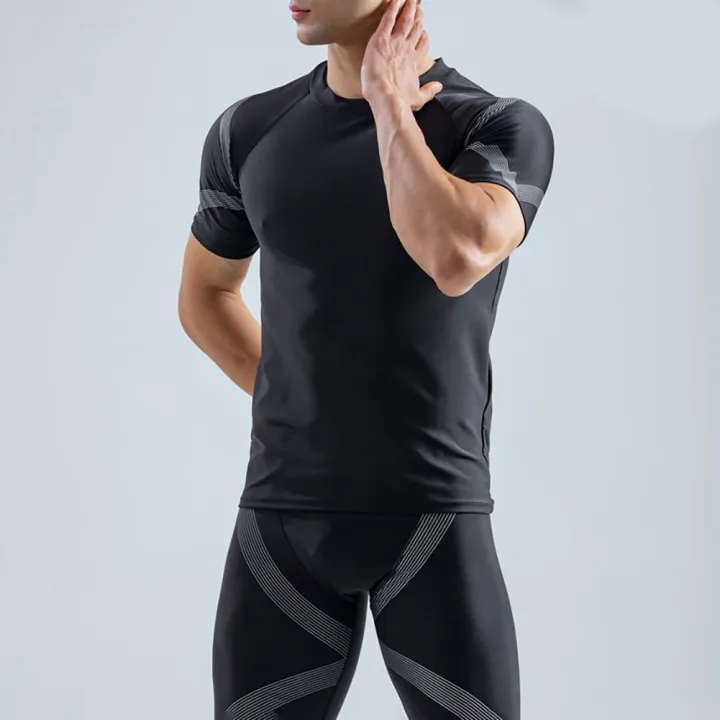 Elegantstunning%20Men%20Swimming%20Suit%20Short%20Sleeve%20Quick%20Dry%20Upf%2050+%20Sunscreen%20Swimsuit%20For%20Diving%20Surfing%20-%20Image%203