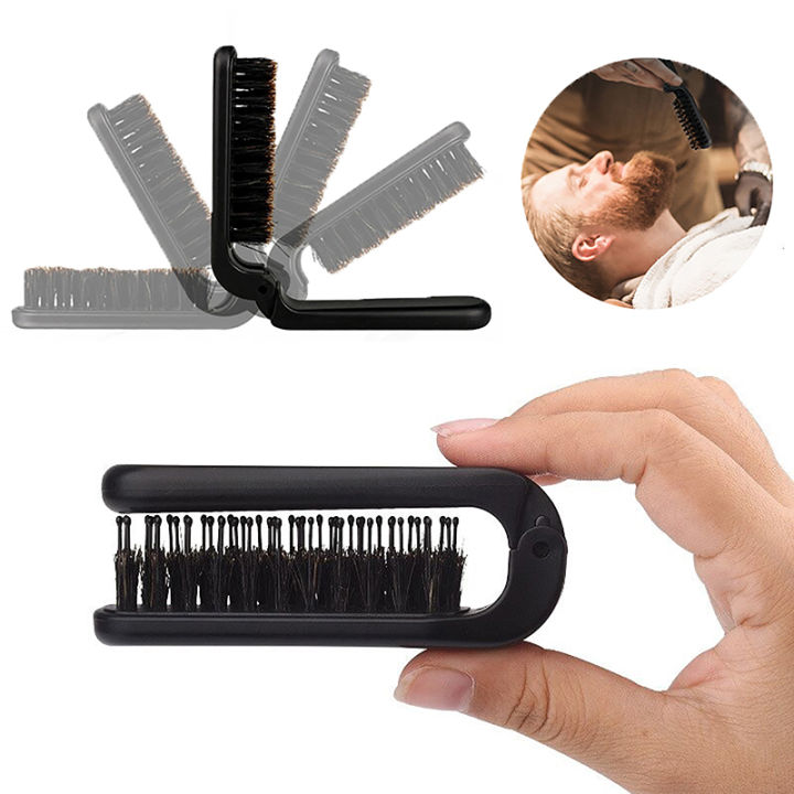 Boar Bristle Hair Brush Black Foldable Portable Comb Pocket Collapsible Travel Soft Massager Styling Tool Salon Men Women Gift Jessica