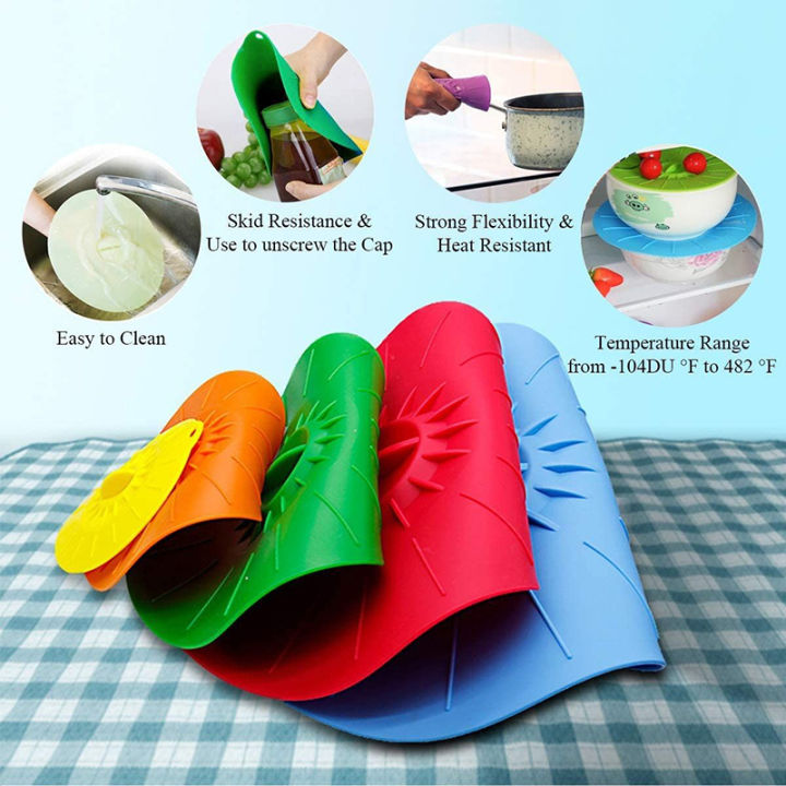 Silicone Microwave Bowl Cover Cooking Pot Pan Lid Cover Reusable Multifunction MJD