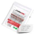 【Hey my home】(100 Pcs) 1N4742A 1N4742 Power Diode 12V DO-41 (DO-204AL) Axial 1 Watt 12 Volt IN 4742A IN4742A. 