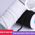 Rubber Bands for Mask 3mm 6mm 8/10/12mm White Black Elastic Band Spandex Belt Trim Sewing Ribbon Clothes Material Diy Mask. 