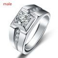 Luxury Jewelry Zircon Wedding Couple Rings For Women Engagement and Wedding Ring Set.