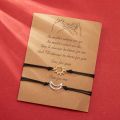 2Pcs/Set Fashion Sun Moon Couple Bracelet For Women Men Handmade Braided Rope Charm Bracelets Friendship Jewelry Lovers Gift.