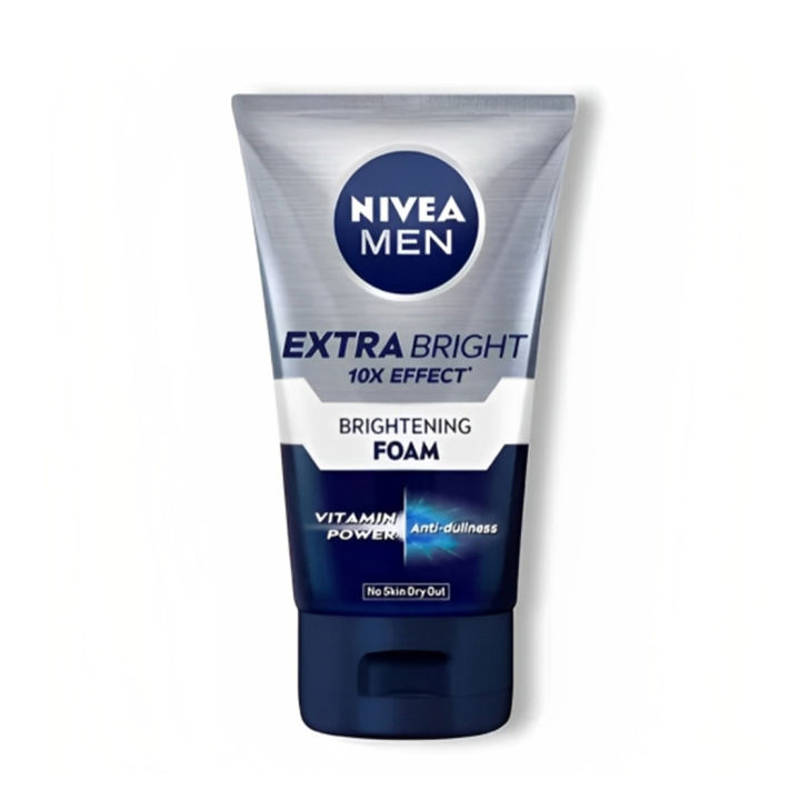 International European product skin care Nivea men Extra Bright 10X Effect face wash used for male - 100 ml