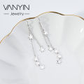 Wanying Jewelry, Star Double Ear Hook, S925 Sterling Silver Long Ear Line, Internet Red, Douyin, Chaoxian Ear Accessories, Customization.