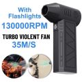 【Premium Quality】 Camping Wind Speed 35m/s 130000RPM Turbofan With Flashlights Dust Removal Violent Turbo Fan Powerful Dust Blower Mini Air Duster. 