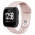 For Fitbit Versa 2 / Fitbit Versa / Fitbit Versa Lite Solid Color Silicone Watch Band, Size:L(White). 